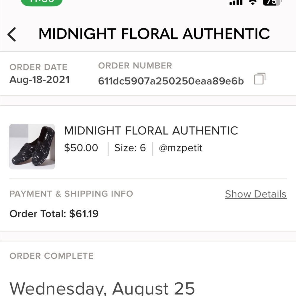 Vans Women's Black and White Floral Sneakers - Picture 10 of 10